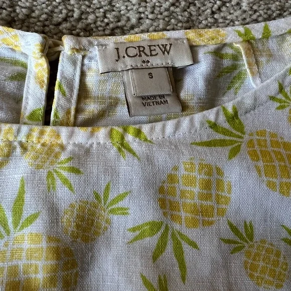 Jcrew Pineapple print short sleeved Top (S) - Picture 2 of 3